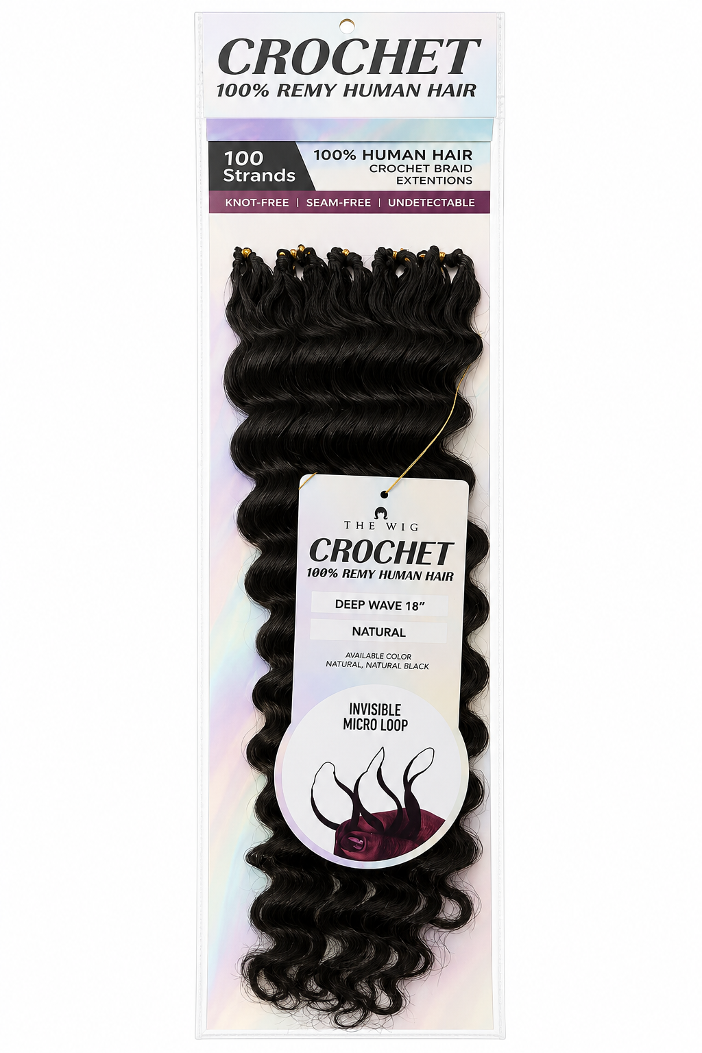 The Wig Crochet 100% Remy Human Hair – Deep Wave 18