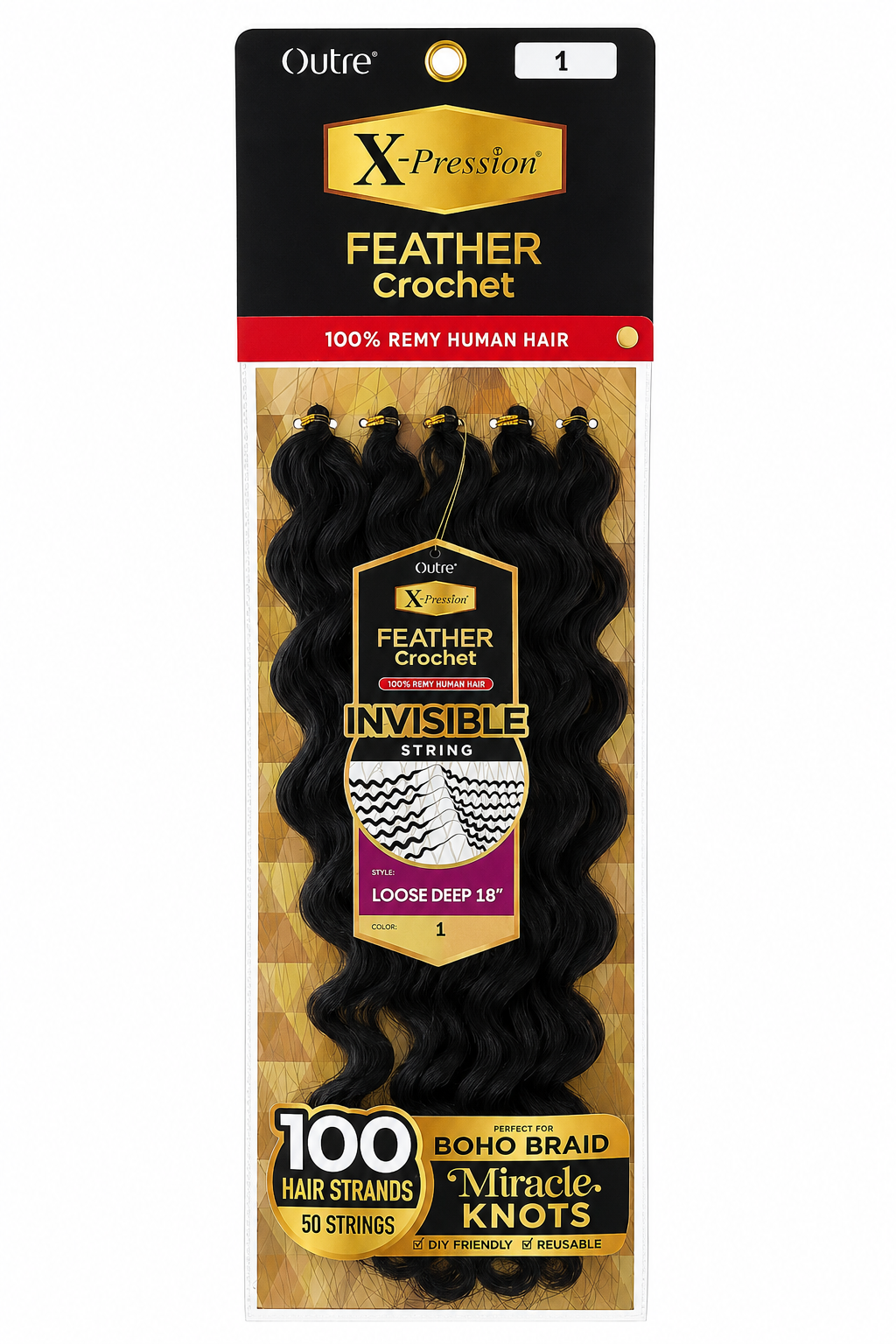 Outre X-Pression Feather Crochet Human Hair – Miracle Knots 18