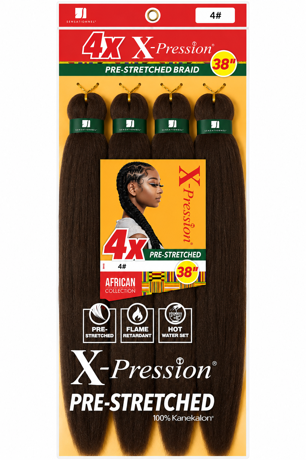 Sensationnel X-Pression Pre-Stretched Braiding Hair – 38 Inch 4x Bundles