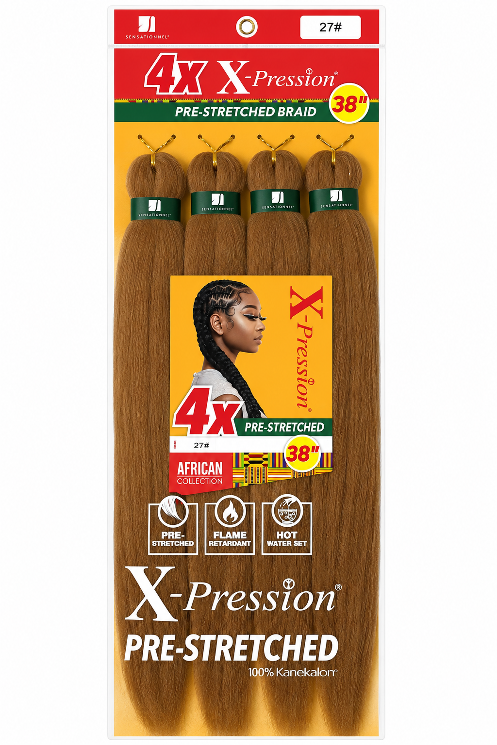 Sensationnel X-Pression Pre-Stretched Braiding Hair – 38 Inch 4x Bundles
