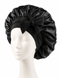 Silk Bonnet with Bow – Protective Sleep Cap