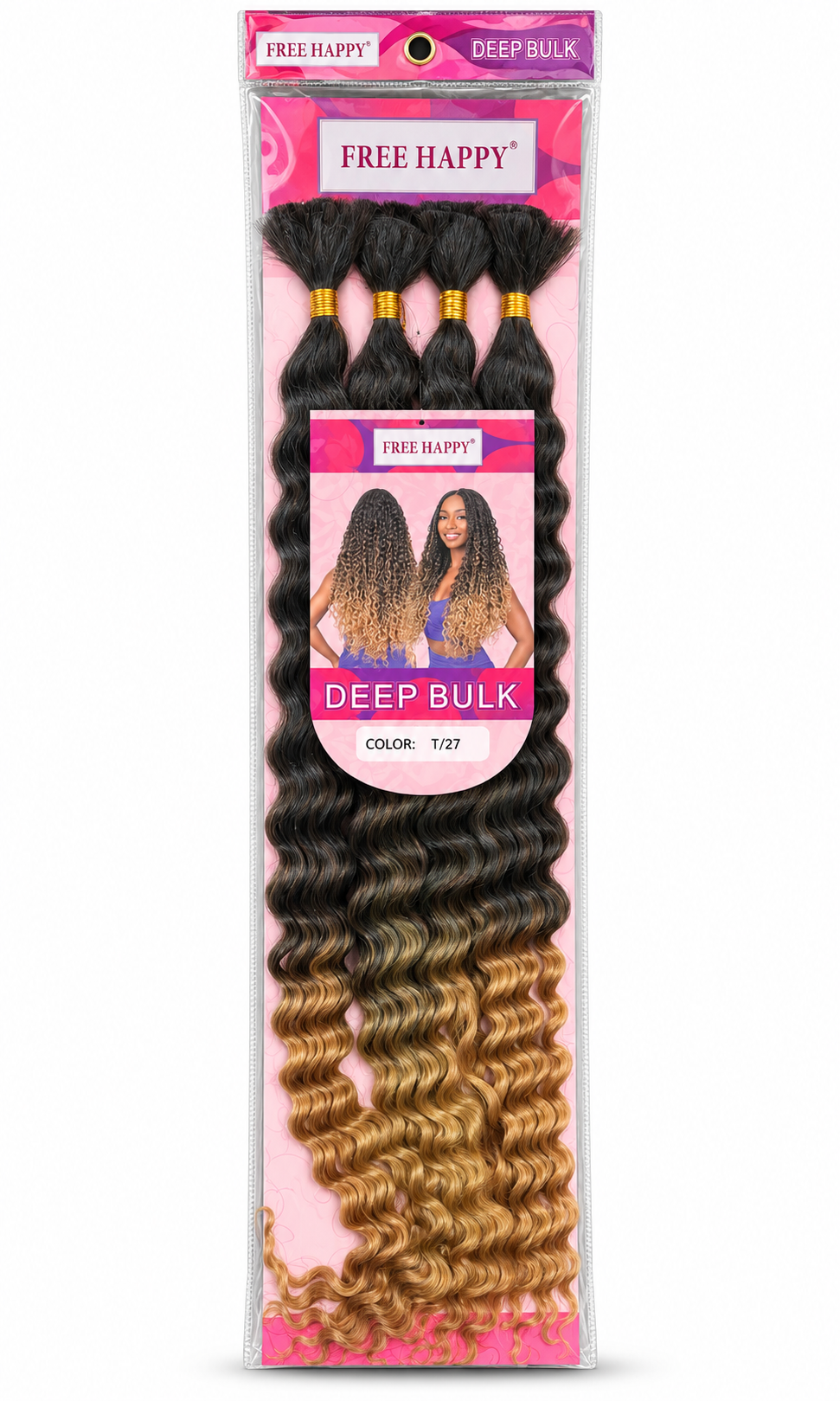 Free Happy Deep Bulk Synthetic Practice Braiding Hair