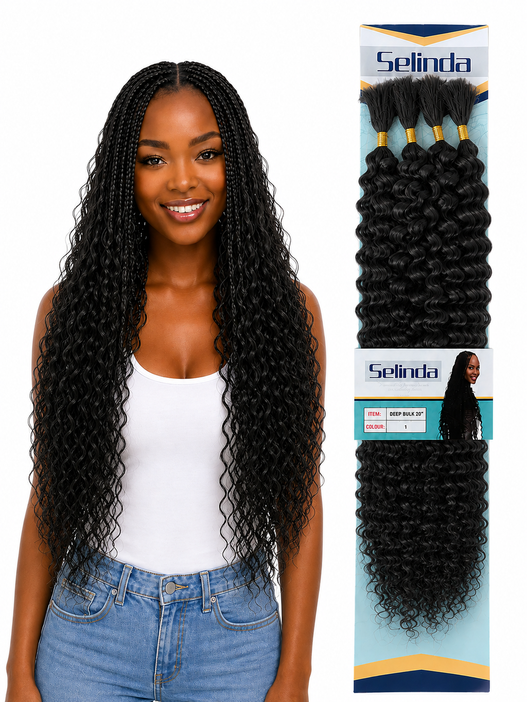 Selinda Deep Wave Braiding Hair – 22 Inch