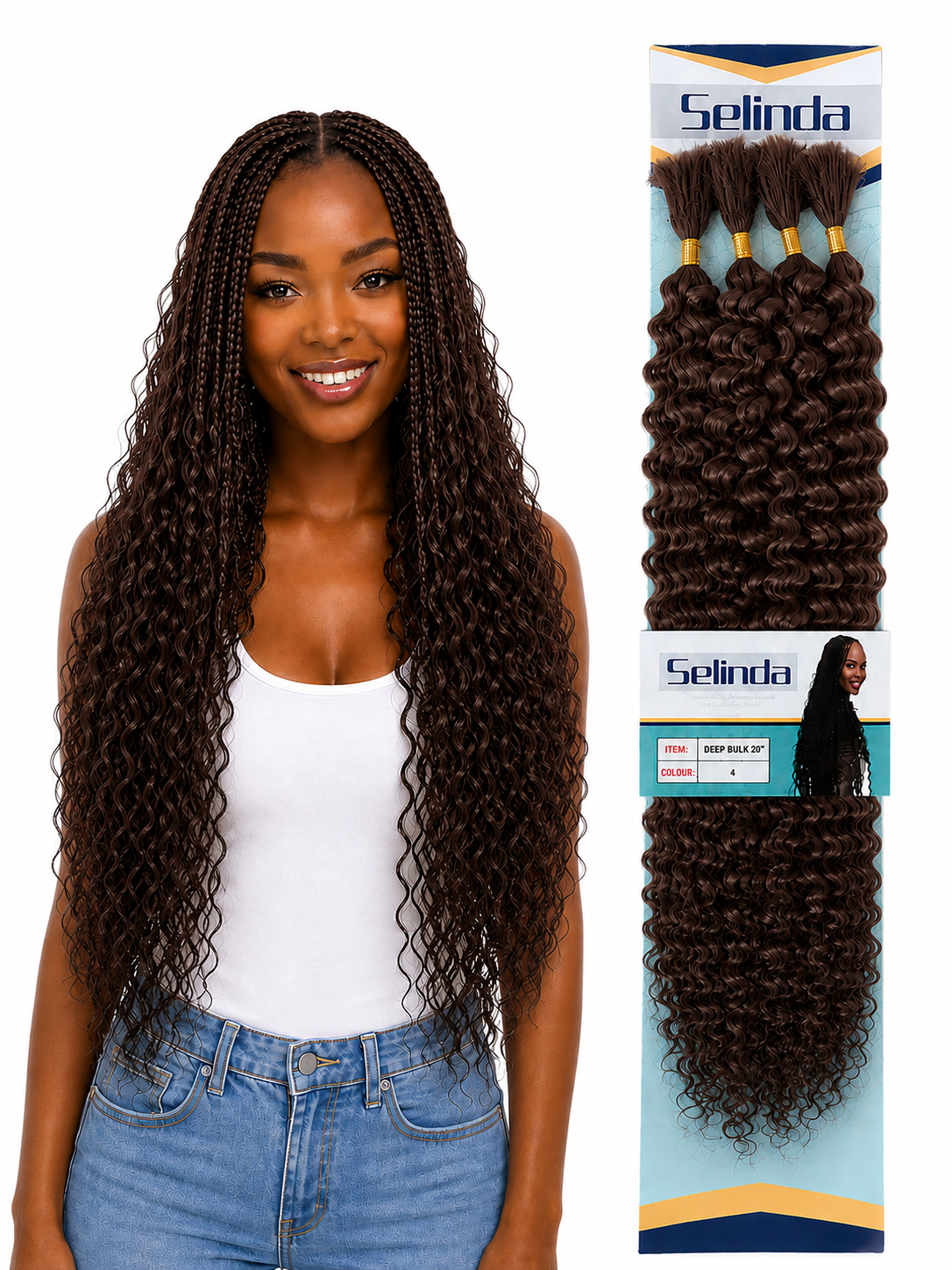 Selinda Deep Wave Braiding Hair – 22 Inch