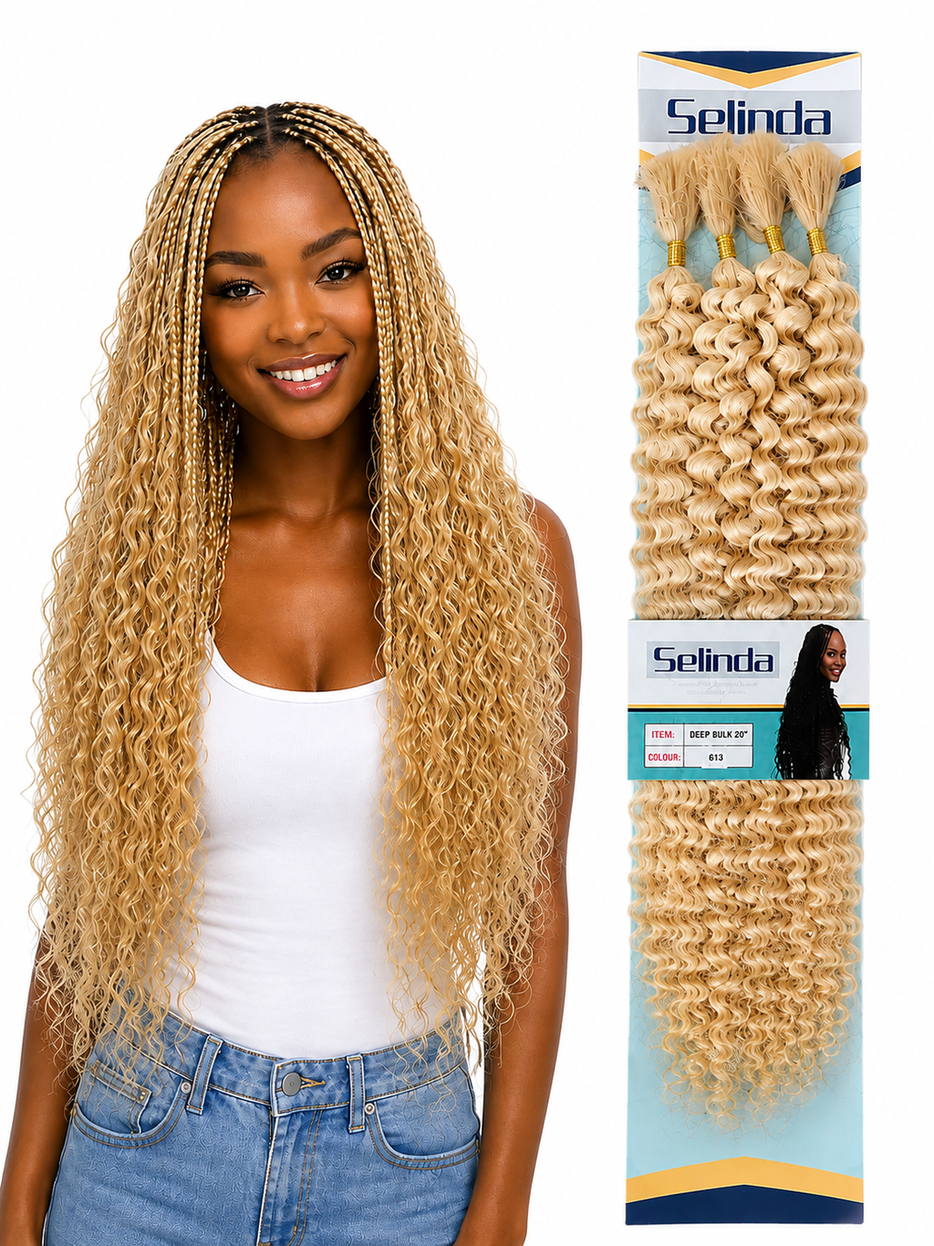 Selinda Deep Wave Braiding Hair – 22 Inch