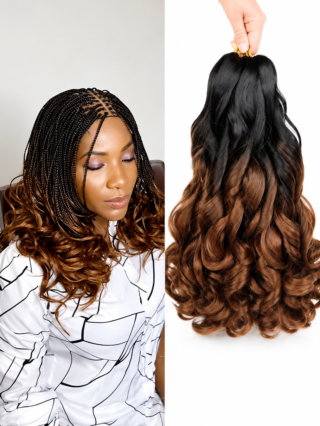 Silk French Curl Braiding Hair – 14 Inch | 3X Bundle