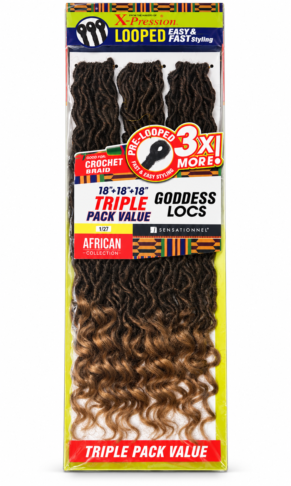 Sensationnel X-Pression Goddess Locs 3X – 18 Inch | Colour 1/27